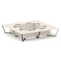 Steel Meet KMK-PR.B.SP-20K2 (Денвер светлый/Ваниль/Антрацит) Стол переговорный квадратный