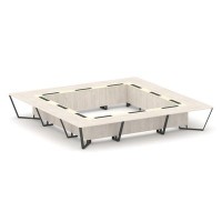 Steel Meet KMK-PR.B.SP-24K (Денвер светлый/Ваниль/Антрацит) Стол переговорный квадратный