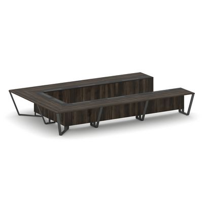 Steel Meet KM-PR.B.SP-15P (Дуб мали/Графит/Антрацит) Стол переговорный П-образный