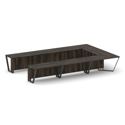 Steel Meet KM-PR.B.SP-15P (Дуб мали/Графит/Антрацит) Стол переговорный П-образный