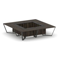 Steel Meet KM-PR.B.SP-16K (Дуб мали/Графит/Антрацит) Стол переговорный квадратный