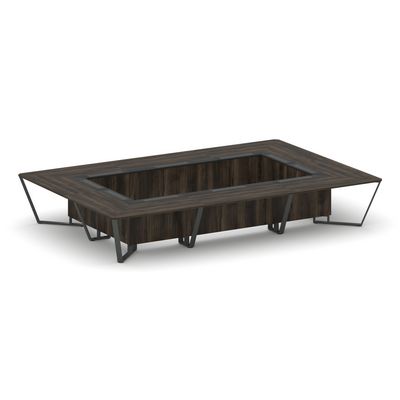 Steel Meet KM-PR.B.SP-20K (Дуб мали/Графит/Антрацит) Стол переговорный прямоугольный