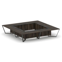 Steel Meet KM-PR.B.SP-20K2 (Дуб мали/Графит/Антрацит) Стол переговорный квадратный