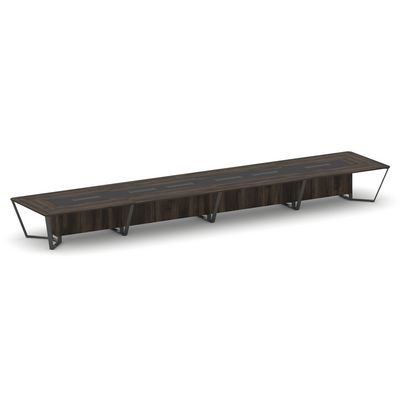 Steel Meet KM-PR.B.SP-24 (Дуб мали/Графит/Антрацит) Стол переговорный прямоугольный