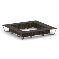 Steel Meet KM-PR.B.SP-24K (Дуб мали/Графит/Антрацит) Стол переговорный квадратный