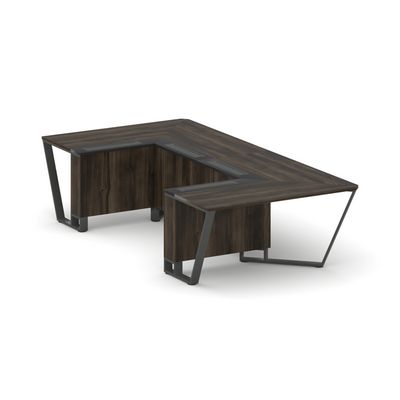 Steel Meet KMK-PR.B.SP-07P (Дуб мали/Графит/Антрацит) Стол переговорный П-образный