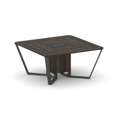 Steel Meet KMK-PR.B.SP-08 (Дуб мали/Графит/Антрацит) Стол переговорный квадратный