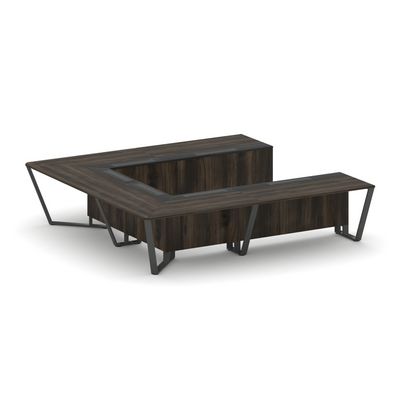 Steel Meet KMK-PR.B.SP-11P (Дуб мали/Графит/Антрацит) Стол переговорный П-образный