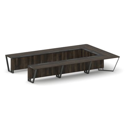 Steel Meet KMK-PR.B.SP-15P (Дуб мали/Графит/Антрацит) Стол переговорный П-образный