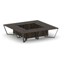 Steel Meet KMK-PR.B.SP-16K (Дуб мали/Графит/Антрацит) Стол переговорный квадратный