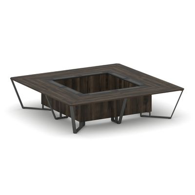 Steel Meet KMK-PR.B.SP-16K (Дуб мали/Графит/Антрацит) Стол переговорный квадратный