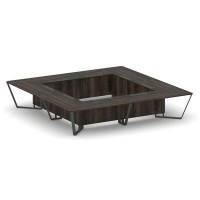 Steel Meet KMK-PR.B.SP-20K2 (Дуб мали/Графит/Антрацит) Стол переговорный квадратный