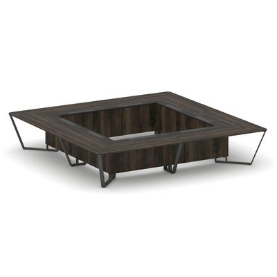 Steel Meet KMK-PR.B.SP-20K2 (Дуб мали/Графит/Антрацит) Стол переговорный квадратный