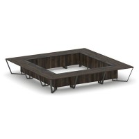 Steel Meet KMK-PR.B.SP-24K (Дуб мали/Графит/Антрацит) Стол переговорный квадратный