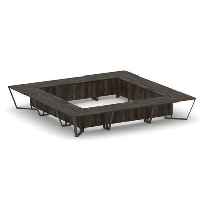 Steel Meet KMK-PR.B.SP-24K (Дуб мали/Графит/Антрацит) Стол переговорный квадратный