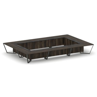 Steel Meet KMK-PR.B.SP-26K2 (Дуб мали/Графит/Антрацит) Стол переговорный прямоугольный