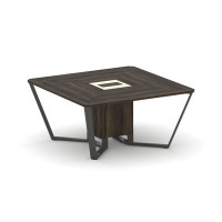 Steel Meet KM-PR.B.SP-08 (Дуб мали/Ваниль/Антрацит) Стол переговорный квадратный