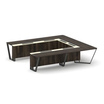 Steel Meet KM-PR.B.SP-11P (Дуб мали/Ваниль/Антрацит) Стол переговорный П-образный