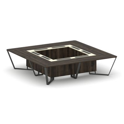 Steel Meet KM-PR.B.SP-16K (Дуб мали/Ваниль/Антрацит) Стол переговорный квадратный