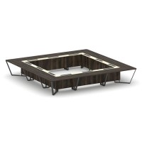 Steel Meet KM-PR.B.SP-24K (Дуб мали/Ваниль/Антрацит) Стол переговорный квадратный