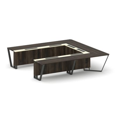 Steel Meet KMK-PR.B.SP-11P (Дуб мали/Ваниль/Антрацит) Стол переговорный П-образный