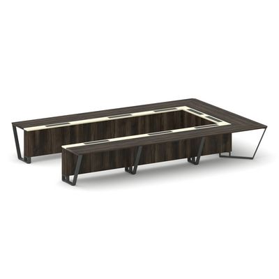 Steel Meet KMK-PR.B.SP-15P (Дуб мали/Ваниль/Антрацит) Стол переговорный П-образный