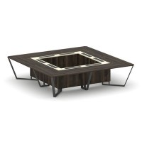 Steel Meet KMK-PR.B.SP-16K (Дуб мали/Ваниль/Антрацит) Стол переговорный квадратный