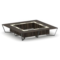 Steel Meet KMK-PR.B.SP-20K2 (Дуб мали/Ваниль/Антрацит) Стол переговорный квадратный