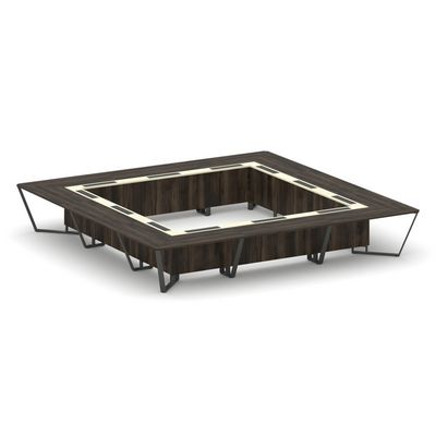 Steel Meet KMK-PR.B.SP-24K (Дуб мали/Ваниль/Антрацит) Стол переговорный квадратный