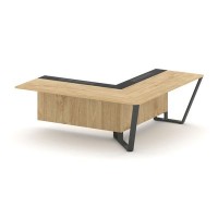 Steel Meet KM-PR.B.SPZOU-20(R) (Тиквуд светлый/Графит/Антрацит) Завершающий угловой модуль правый