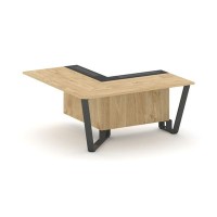 Steel Meet KMK-PR.B.SPPOU-16(L) (Тиквуд светлый/Графит/Антрацит) Проходной угловой модуль левый