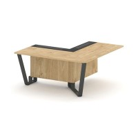 Steel Meet KMK-PR.B.SPPOU-16(R) (Тиквуд светлый/Графит/Антрацит) Проходной угловой модуль правый