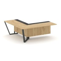 Steel Meet KMK-PR.B.SPZOU-20(L) (Тиквуд светлый/Графит/Антрацит) Завершающий угловой модуль левый