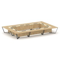 Steel Meet KM-PR.B.SP-26K2 (Тиквуд светлый/Ваниль/Антрацит) Стол переговорный прямоугольный