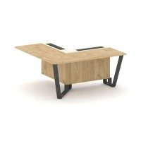 Steel Meet KM-PR.B.SPPOU-16(L) (Тиквуд светлый/Ваниль/Антрацит) Проходной угловой модуль левый