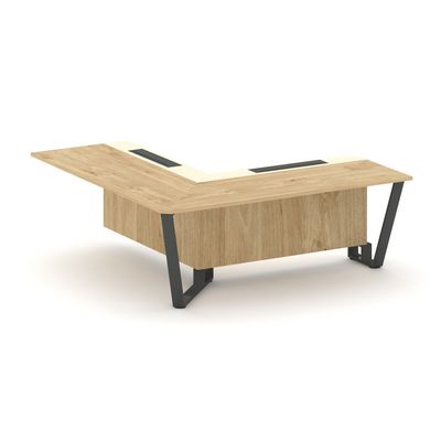 Steel Meet KM-PR.B.SPPOU-20(L) (Тиквуд светлый/Ваниль/Антрацит) Проходной угловой модуль левый