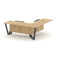 Steel Meet KM-PR.B.SPPOU-20(R) (Тиквуд светлый/Ваниль/Антрацит) Проходной угловой модуль правый