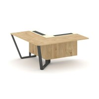 Steel Meet KM-PR.B.SPZOU-16(L) (Тиквуд светлый/Ваниль/Антрацит) Завершающий угловой модуль левый