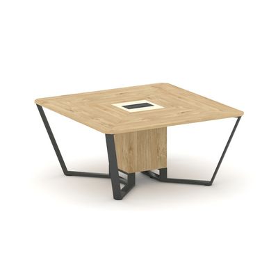 Steel Meet KMK-PR.B.SP-08 (Тиквуд светлый/Ваниль/Антрацит) Стол переговорный квадратный