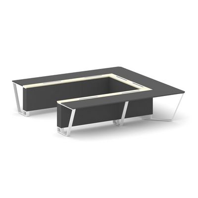 Steel Meet KM-PR.B.SP-11P (Антрацит/Ваниль/Белый) Стол переговорный П-образный