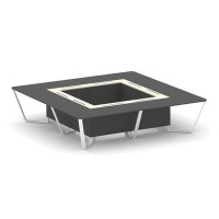 Steel Meet KM-PR.B.SP-16K (Антрацит/Ваниль/Белый) Стол переговорный квадратный