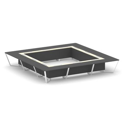 Steel Meet KM-PR.B.SP-24K (Антрацит/Ваниль/Белый) Стол переговорный квадратный