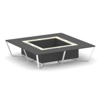 Steel Meet KMK-PR.B.SP-16K (Антрацит/Ваниль/Белый) Стол переговорный квадратный