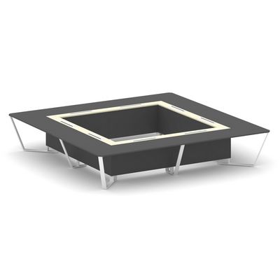 Steel Meet KMK-PR.B.SP-20K2 (Антрацит/Ваниль/Белый) Стол переговорный квадратный