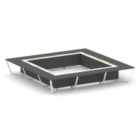 Steel Meet KMK-PR.B.SP-24K (Антрацит/Ваниль/Белый) Стол переговорный квадратный