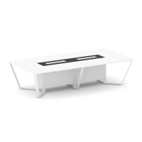 Steel Meet KM-PR.B.SP-12 (Белый бриллиант/Графит/Белый) Стол переговорный прямоугольный