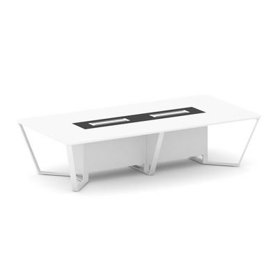 Steel Meet KM-PR.B.SP-12 (Белый бриллиант/Графит/Белый) Стол переговорный прямоугольный