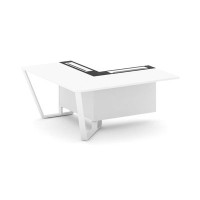 Steel Meet KM-PR.B.SPZOU-16(L) (Белый бриллиант/Графит/Белый) Завершающий угловой модуль левый