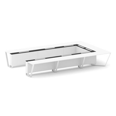 Steel Meet KMK-PR.B.SP-15P (Белый бриллиант/Графит/Белый) Стол переговорный П-образный