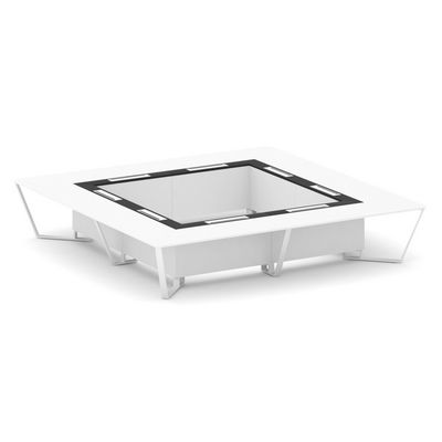 Steel Meet KMK-PR.B.SP-20K2 (Белый бриллиант/Графит/Белый) Стол переговорный квадратный